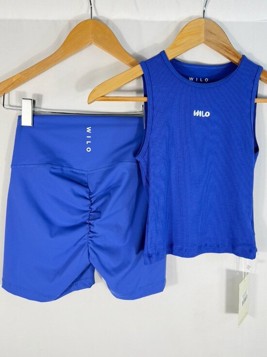 Wilo The Label Pants - WILO Women's Athletic Shorts Set - Royal Blue